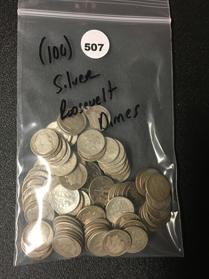 (100) Silver Roosevelt Dimes