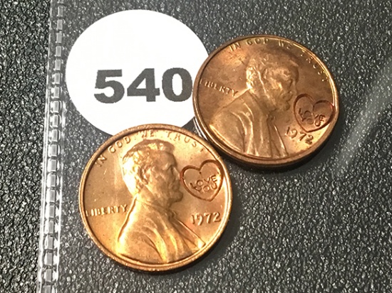 1972 â€œI Love Youâ€ Pennies