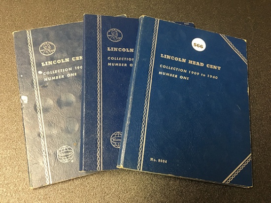 (3) Partial 1909-1940 Lincoln Cent Books