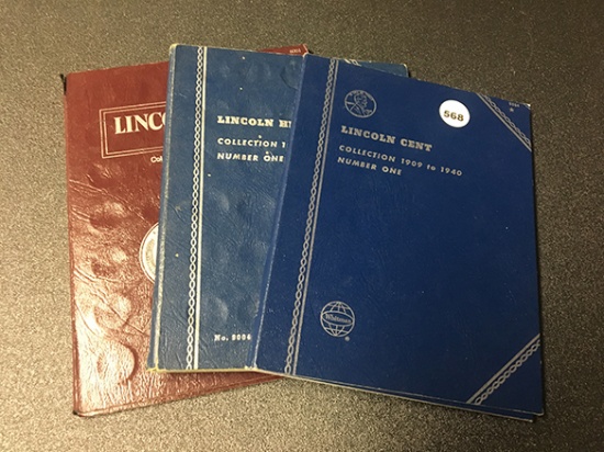 (3) Partial 1909-1940 Lincoln Cent Books