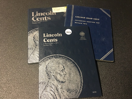 (3) Empty Lincoln Cent Folders