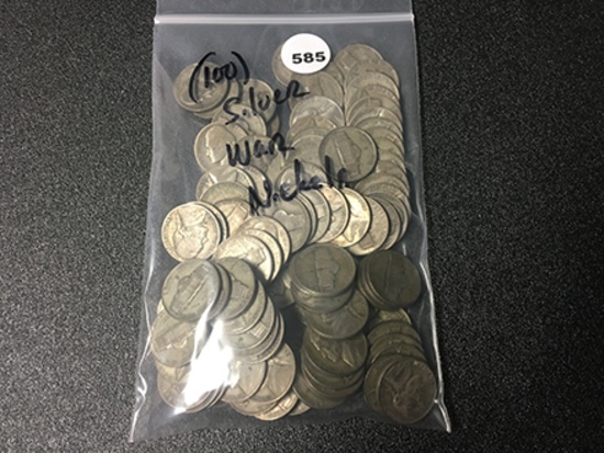 (100) Silver War Nickels
