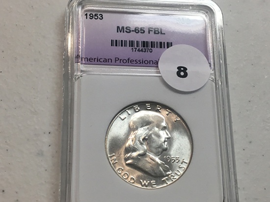1953 Franklin Half, APCG MS-65 FBL