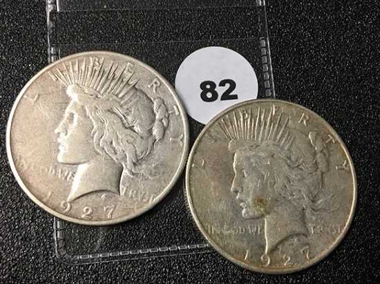 1927-D, 27-S Peace Dollars