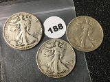 1935, 35-D, 35-S Walking Liberty Half Dollars