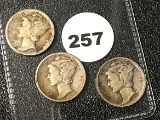 1937, 37-D, 37-S Mercury Dimes