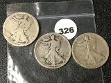 (2) 1917, 17-S Walking Liberty Half Dollars