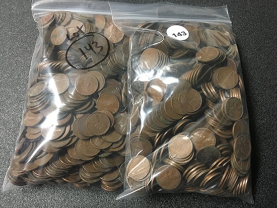 Bag of 1,350 Mixed Wheat Cents