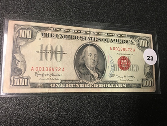 1966 $100 (Red Seal) Legal Tender