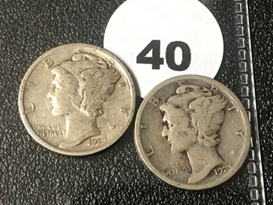 1923, 23-S Mercury Dimes
