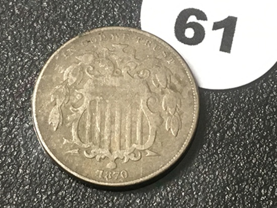 1870 Shield Nickel VG