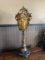 Brass Marble Base 28 in. Torchiere Table Lamp