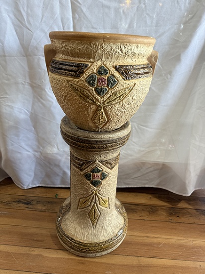 Roseville Mostique Jardiniere and Pedestal