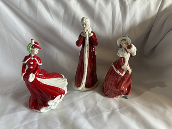 Lot of 3 Doulton & Royal Doulton (Christmas/Wintertime) China Figurines