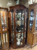 Nice 32 in. X 74 in. Tall Lighted Corner Curio Cabinet