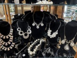 Lot of 8 Costume Necklaces and 5 Stands