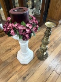 Brass 22 in. Candle Stand, 20 in. Stand w/Candle