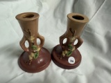 Pair of Roseville Snowberry Candle Holders