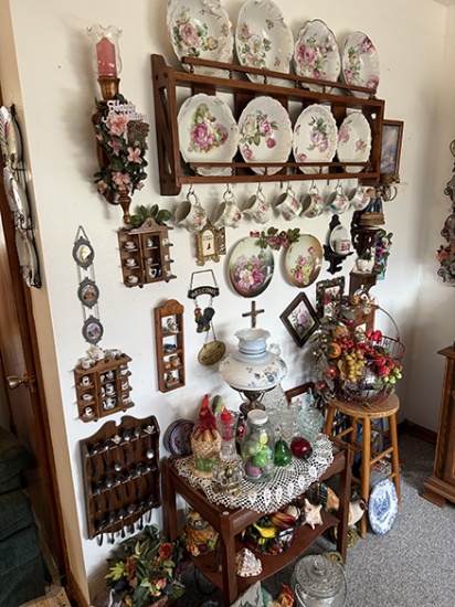 Lamp, Egg Basket, Stand, China, Misc as Shown