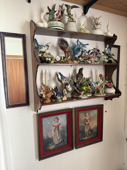 Wall Shelf, Bird Figurines, Pictures