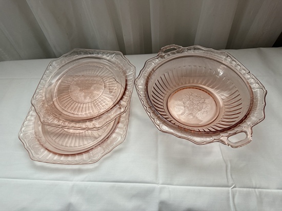 Mayfair Pattern Pink Depression Glass