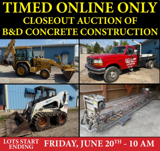 Closeout Auction of B&D Concrete Construction