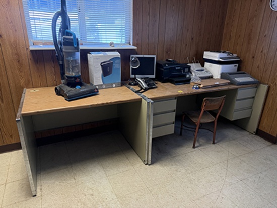 Metal Desk & Misc. Electronics