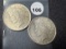 (2 X $) 1922, 22-S Peace Dollars, XF-AU