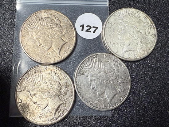 (4 X $) 1923-S Peace Dollars