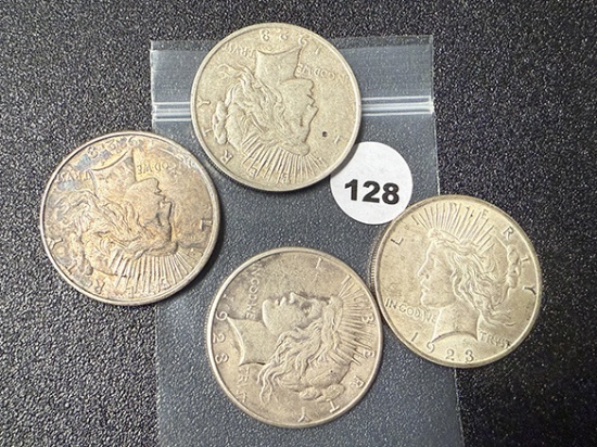 (4 X $) (2) 1923, (2) 23-S Peace Dollars