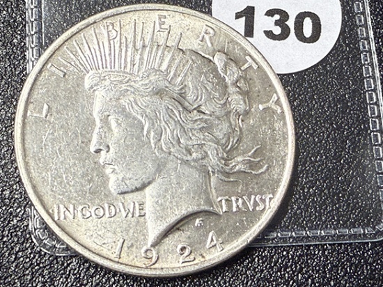1924 Peace Dollar, AU+