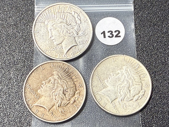 (3 X $) 1924 Peace Dollars