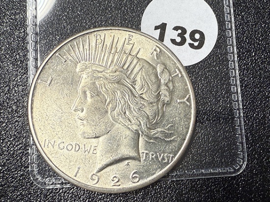 1926-S Peace Dollar, AU