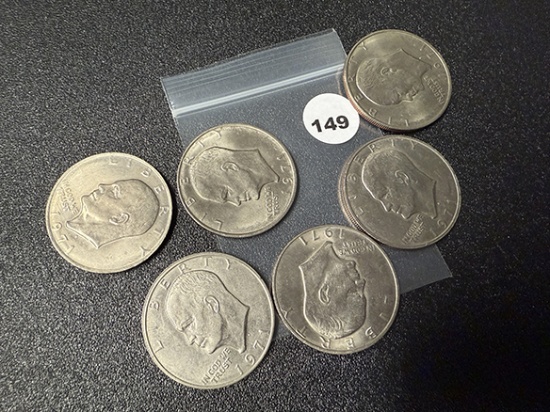 Lot of 6 Ike Dollars