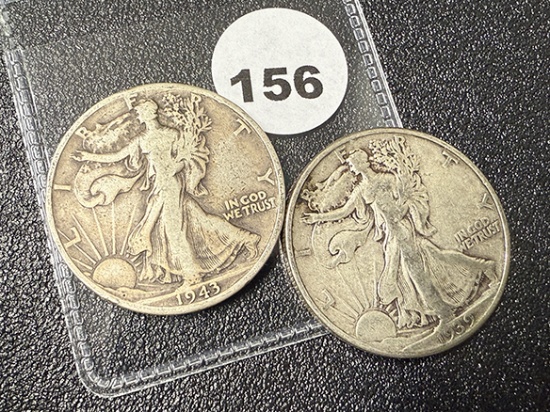 1939, 43-D Walking Liberty Half Dollars