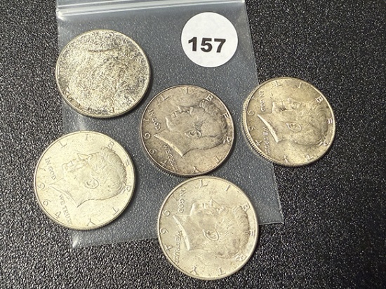 Lot of (5) 1964 Kennedy Half Dollars