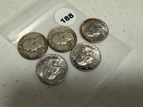 1956, 56-D, 58, 58-D, 59-D Washington Quarters