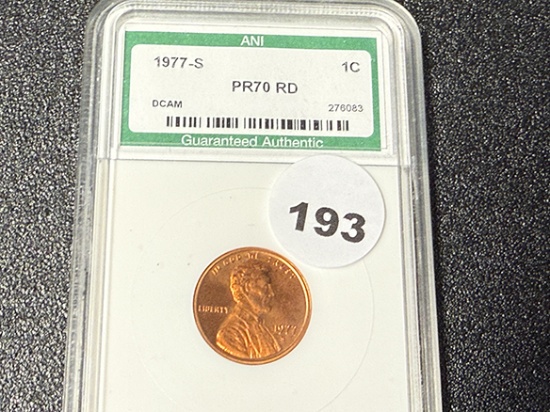 1977-S Lincoln Cent PR70 RD DCAM