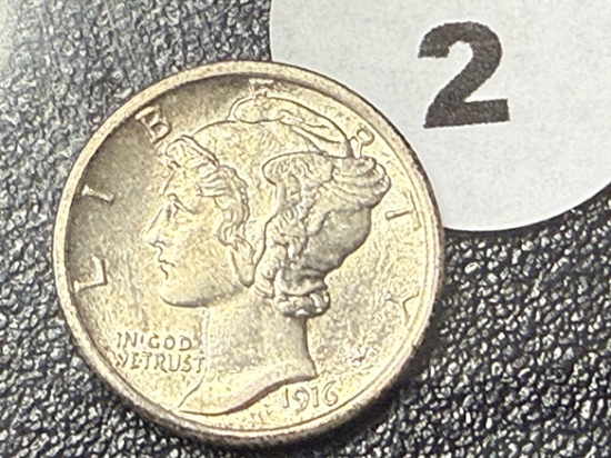 1916 Mercury Dime, FSB