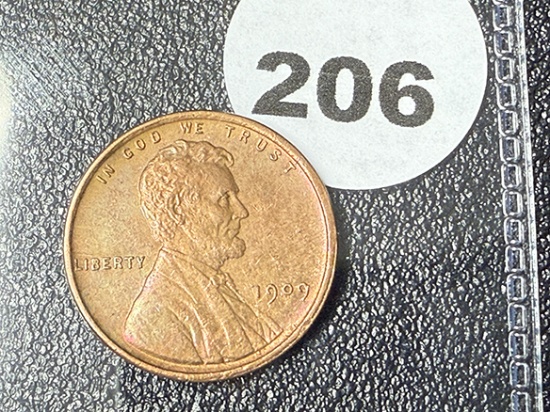 1909-VDB Lincoln Cent, AU, Rainbow