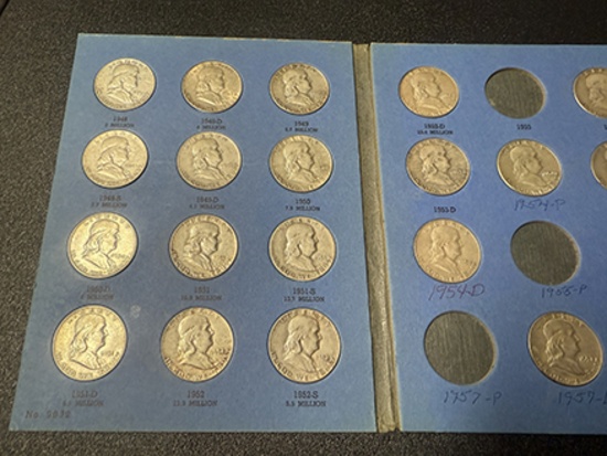 Book of 31 Franklin Half Dollars