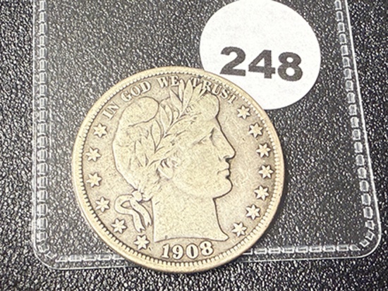 1908-O Barber Half Dollars