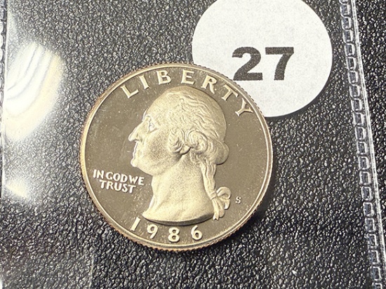 1986-S Proof Washington Cameo Quarter