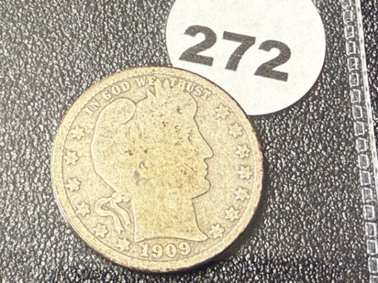 1909-D Barber Quarters