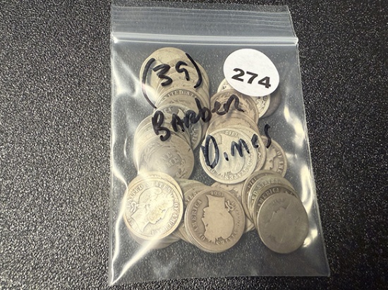 (39) Barber Dimes