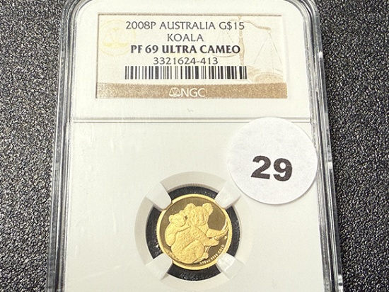 2008-P Australia $15 Koala, NGC PF69 Ultra Cameo