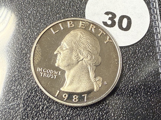 1987-S Proof Washington Cameo Quarter