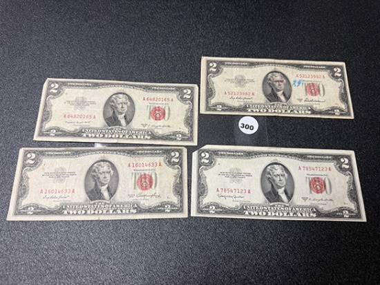 1953, A, B, C Series $2 (Red) Notes