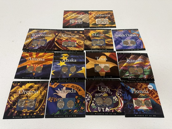 (14) Assorted State Quarter Cards