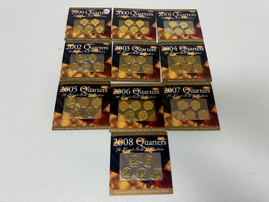 (10) 1999-2008 24kt Gold Quarter Collection